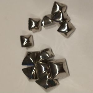 Leather studs, square, half inch, quarter inch